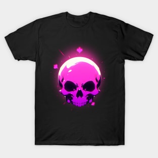 A skull with a pink light T-Shirt